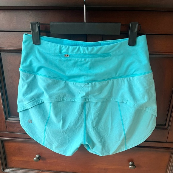 Lululemon Speed Up High Rise Shorts 4” — Size 4, Turquoise - Picture 2 of 4